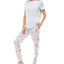 Roudelain Whisper Luxe Short-sleeve Top & Jogger Pants Pajama Set Pearl Blue Spacedye/vday Florals High Rise Sd