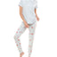 Roudelain Whisper Luxe Short-sleeve Top & Jogger Pants Pajama Set Pearl Blue Spacedye/vday Florals High Rise Sd