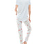 Roudelain Whisper Luxe Short-sleeve Top & Jogger Pants Pajama Set Pearl Blue Spacedye/vday Florals High Rise Sd