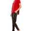 Roudelain Whisper Luxe Short-sleeve Top & Jogger Pants Pajama Set Samba Space Dye/i Heart Wine Black