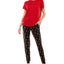 Roudelain Whisper Luxe Short-sleeve Top & Jogger Pants Pajama Set Samba Space Dye/i Heart Wine Black