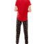 Roudelain Whisper Luxe Short-sleeve Top & Jogger Pants Pajama Set Samba Space Dye/i Heart Wine Black