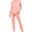 Roudelain Whisper Luxe Short-sleeve Top & Jogger Pants Pajama Set