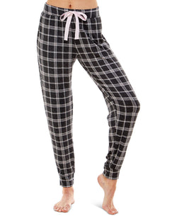 Roudelain Whisperluxe Printed Jogger Pajama Bottoms Brighton Plaid thumbnail 1