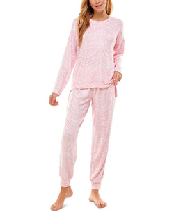 Roudelain Wo Printed Crew Neck And Jogger Pajama Set Ballerina thumbnail 2