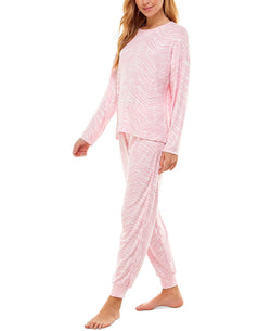 Roudelain Wo Printed Crew Neck And Jogger Pajama Set Ballerina thumbnail 3