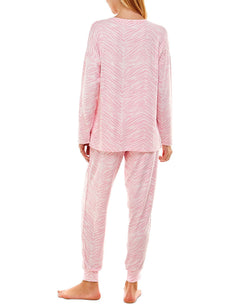 Roudelain Wo Printed Crew Neck And Jogger Pajama Set Ballerina thumbnail 4