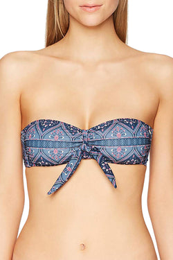 Roxy China-Blue Sun Surf Medallion-Print Bandeau Bikini Top thumbnail 2