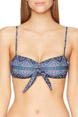 Roxy China-Blue Sun Surf Medallion-Print Bandeau Bikini Top thumbnail 4