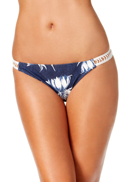 Roxy Crochet Side Hipster Bikini Bottom in Cadaques Blue thumbnail 2