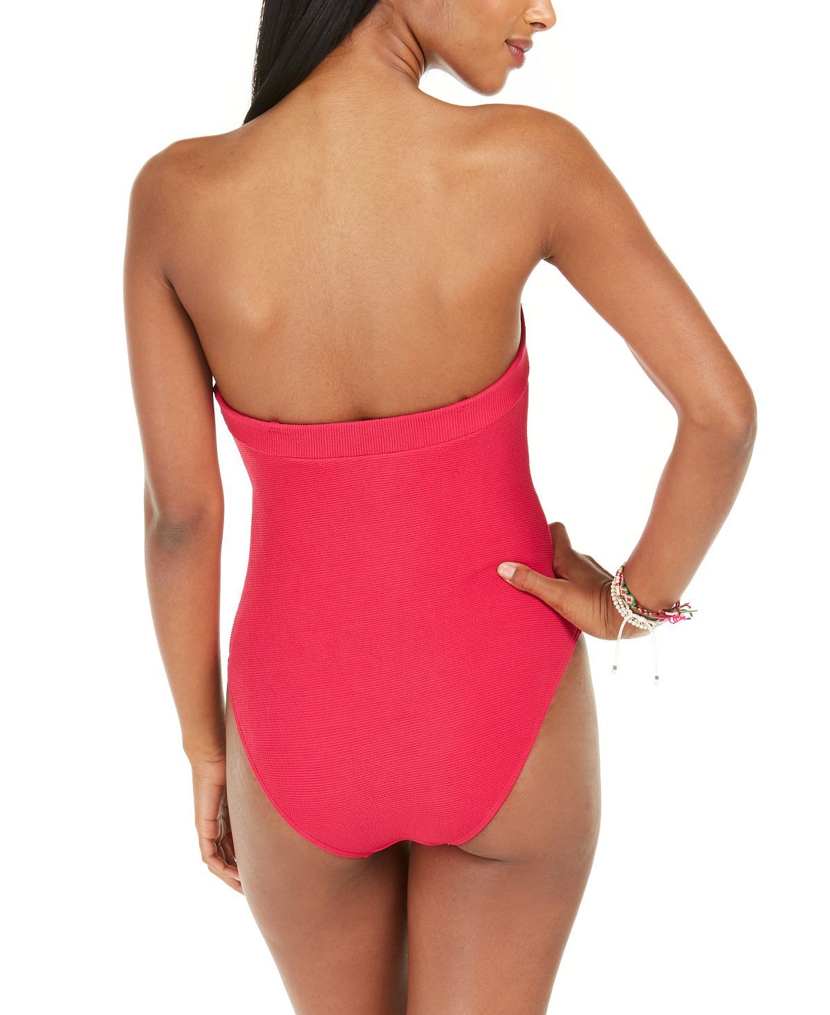 Roxy Juniors' Casual Mood Textured One-piece Swimsuit Cerise