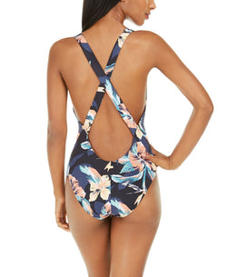Roxy Juniors' Printed Beach Classics One-piece Swimsuit Anthracite Tropicoco thumbnail 2
