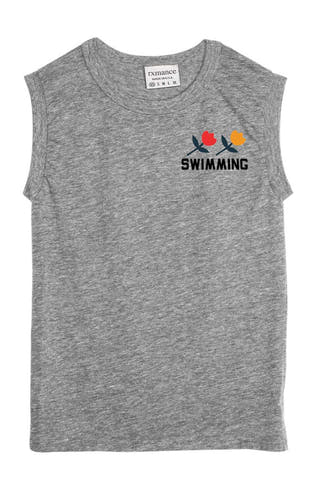 Rxmance Grey Swimming Muscle T