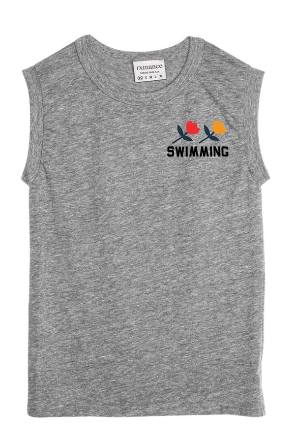 Rxmance Grey Swimming Muscle T