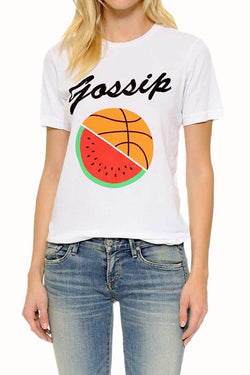 Rxmance Unisex White 'Gossip' Tee thumbnail 3