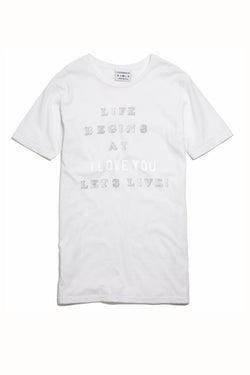 Rxmance Unisex White 'Lets Live' Tee thumbnail 1