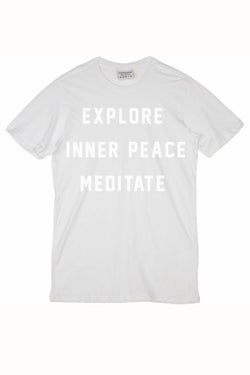 Rxmance Unisex White 'Meditate' Tee thumbnail 1