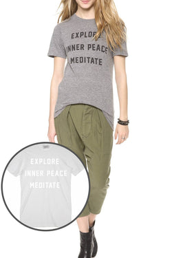 Rxmance Unisex White 'Meditate' Tee thumbnail 2