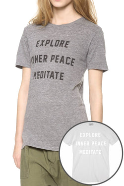 Rxmance Unisex White 'Meditate' Tee thumbnail 3