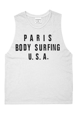 Rxmance Unisex White Sand Body Surfing Muscle T thumbnail 1
