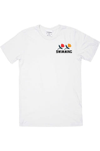 Rxmance Unisex White Swimming Crew Tee