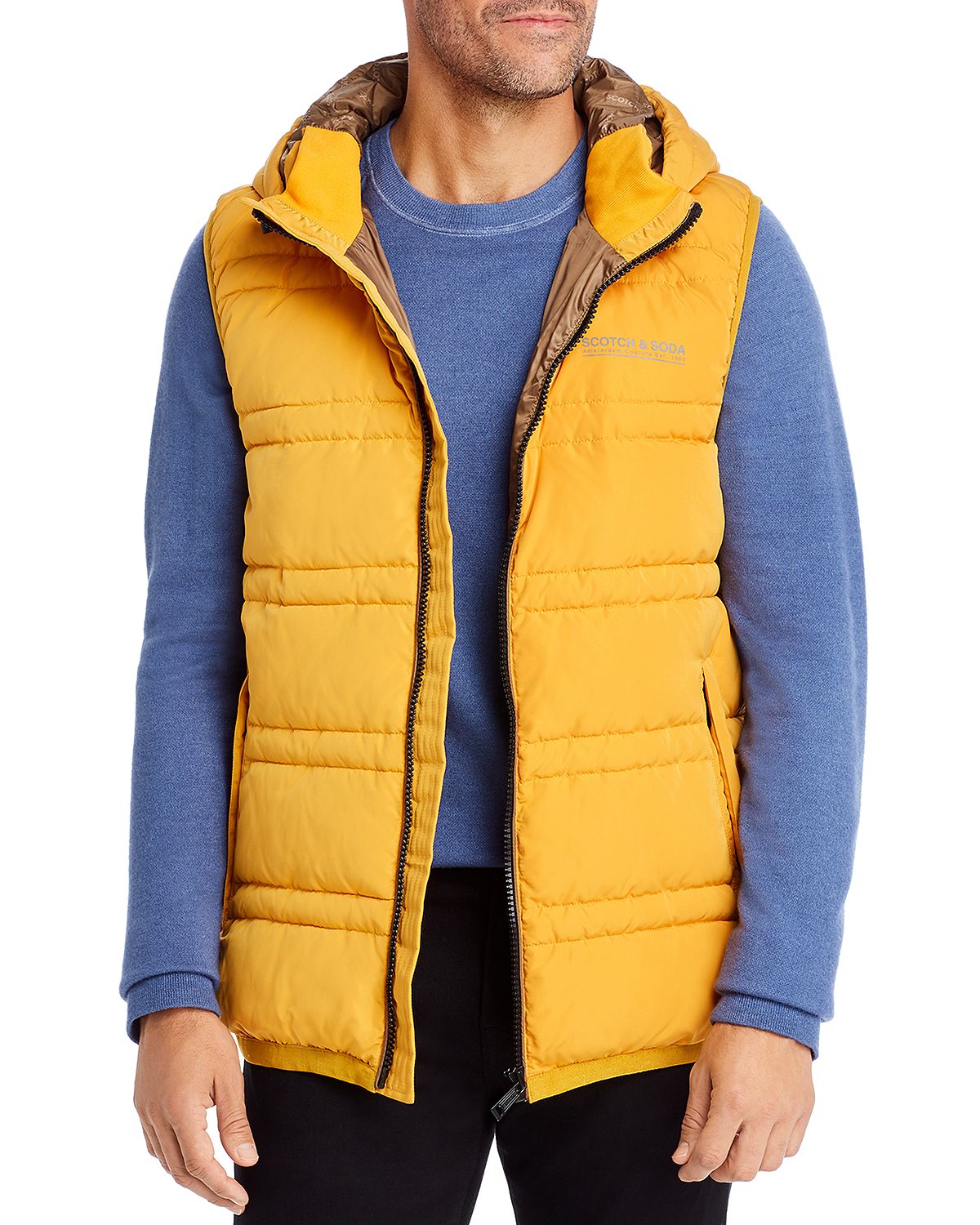 Scotch & Soda Classic Fit Hooded Vest Sunflower Yellow