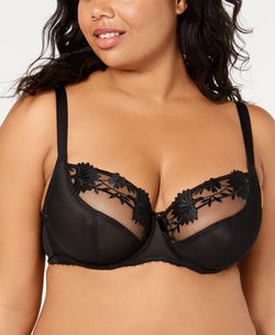 Sculptresse By Panache Nico Embroidered Tulle Balconette Bra 9811 Noir thumbnail 1