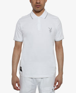 Sean John Playboy Collection Embroidered Logo Polo Bright Whi thumbnail 1
