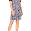 Sesoire Blue Floral Print Lace Trim Modal Nightgown