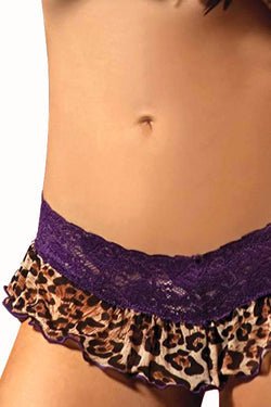 Seven 'Til Midnight Purple Lace Leopard Thong thumbnail 4