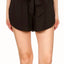 ShoSho Black Paper-Bag Waist-Sash Short