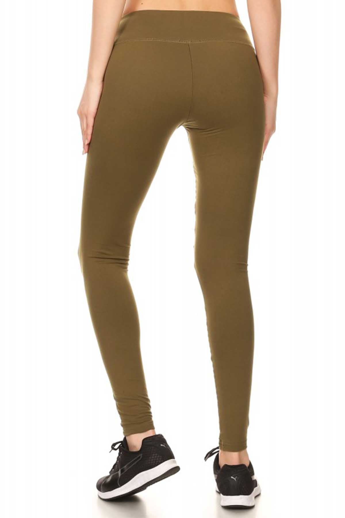 ShoSho Olive Pintuck Panel Contrast Mesh Moto Legging