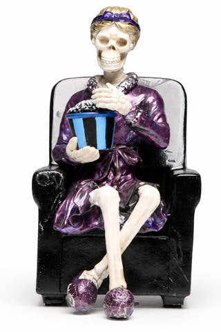 Skeleton Moviegoer Halloween Figurine