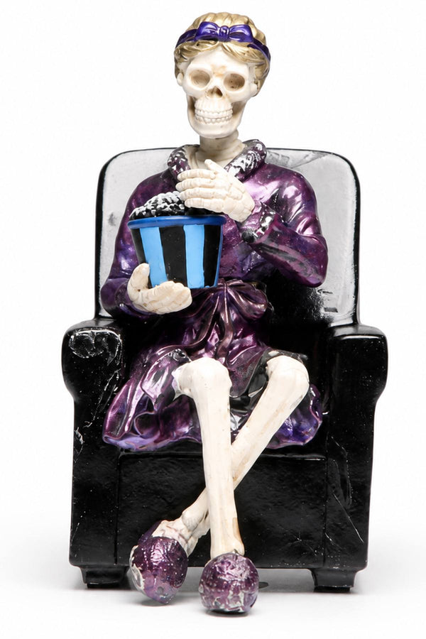 Skeleton Moviegoer Halloween Figurine