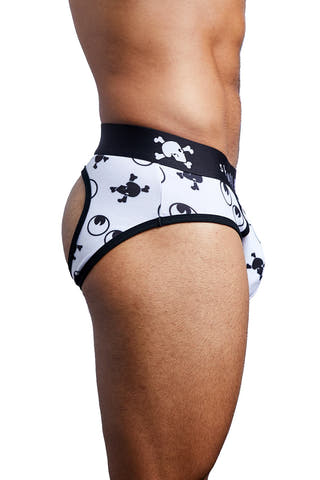 Skull & Bones White Googly Eyes Peek-a-Boo Brief