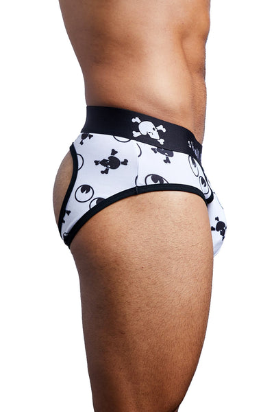 Skull & Bones White Googly Eyes Peek-a-Boo Brief