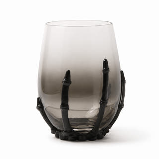 Smoky Skeletal Hand Stemless Glass