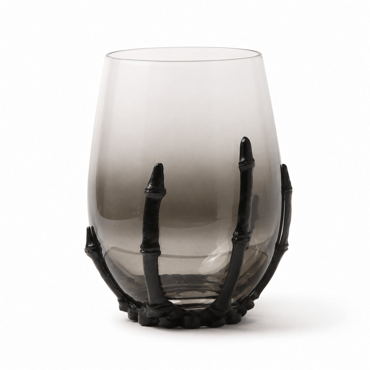 Smoky Skeletal Hand Stemless Glass