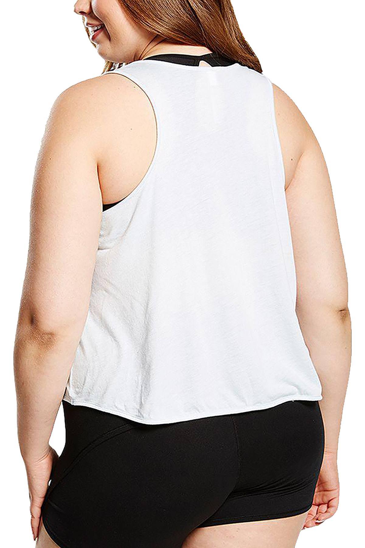Soffe PLUS Cloud-Blue 'Living the Dream' Graphic Racerback Tank