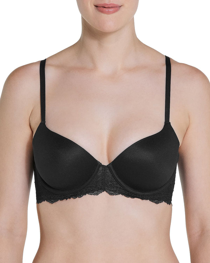 Spanx undie-tectablelightly Lined Underwire Demi T-shirt Bra Very Black