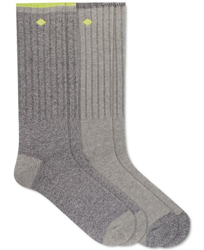 Sperry Two-pack Marl And Solid Boot Crew Socks Grey Heather