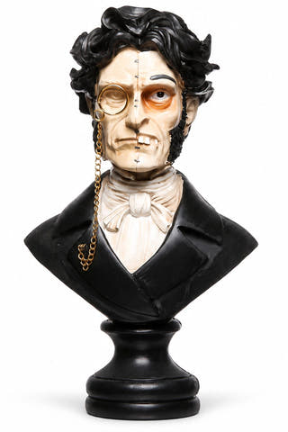Stitched Victorian Gentleman Bust Container