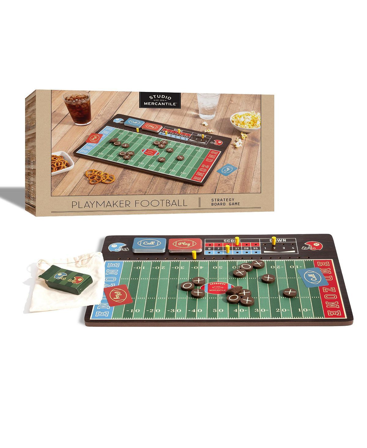 Studio Mercantile Football Playmaker Strategy Board Game Set Dark Brow ...