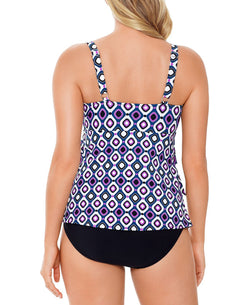 Swim Solutions Jewels Printed Tiered Tummy Control One-piece Swimsuit Jewels thumbnail 2