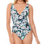 Swim Solutions Plunge Tummy Control One-piece Swimsuit Vintage Bouquet