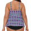 Swim Solutions Plus Jewels Printed Tiered Tummy Control Fauxkini One-piece Swimsuit Jewels
