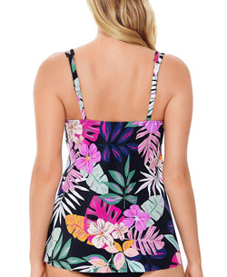 Swim Solutions Princess-seam Tankini Top Black Deco Floral thumbnail 2