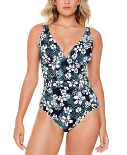 Swim Solutions Sea Confetti Printed Tummy Control One-piece Swimsuit Sea Confetti thumbnail 1