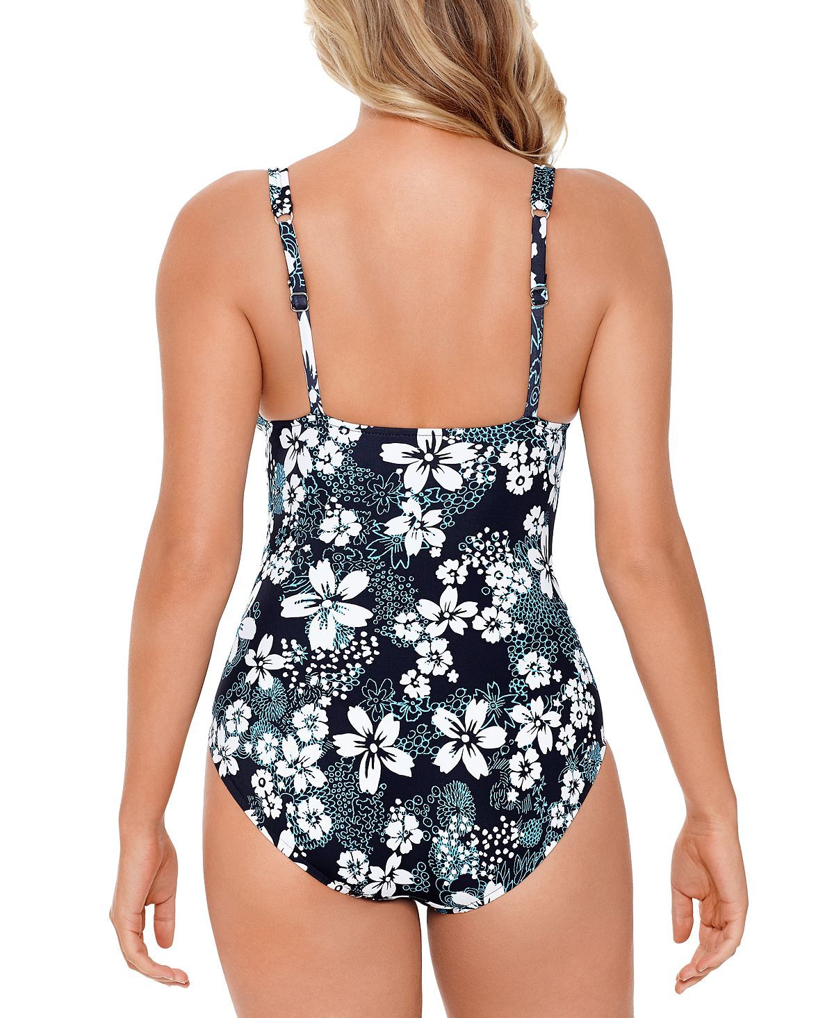 Swim Solutions Sea Confetti Printed Tummy Control One-piece Swimsuit Sea Confetti