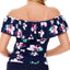 Swim Solutions Status Printed Off-the-shoulder Tankini Top Status Floral Navy